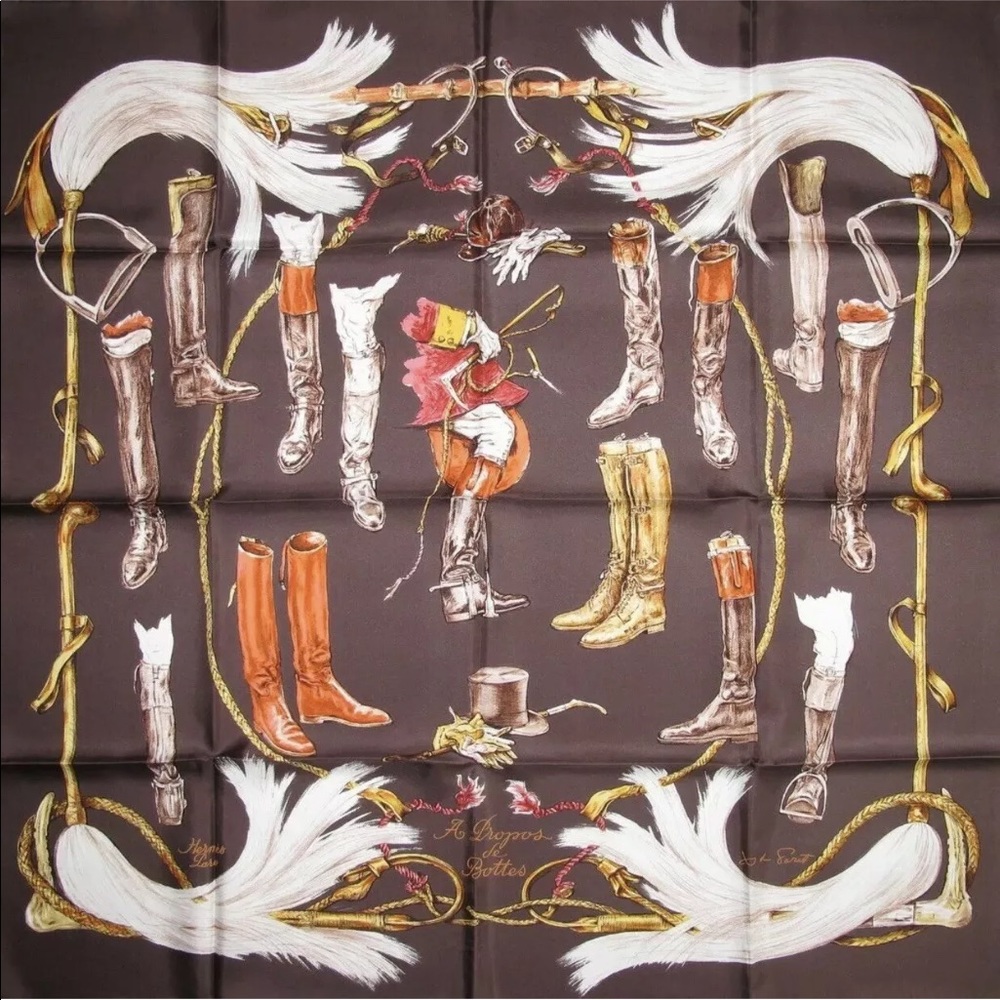 Hermès Silk Scarf a Propos des bottes